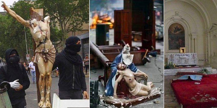 Opljačkali, oskvrnili i zapalili kipove katoličke crkve, namještaj i sakralne umjetnine u Čileu