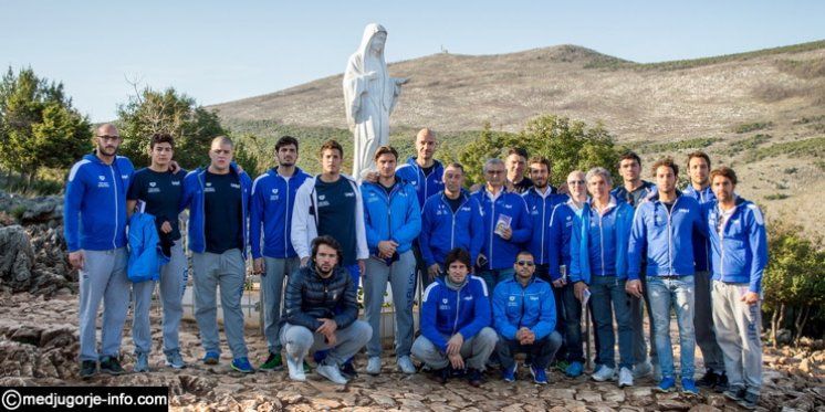 La nazionale italiana di pallanuoto a Medjugorje