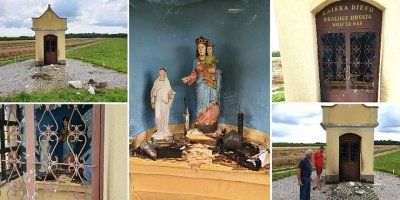 VANDALIZAM U MEĐIMURJU Zapaljen stogodišnji pil Blažene Djevice Marije