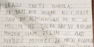 Dječak napisao pismo svetom Nikoli koje je rasplakalo društvene mreže