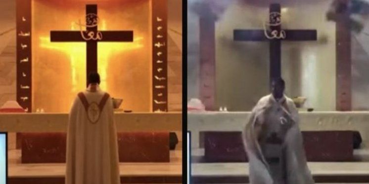 POTRESNO! Svećenik slavi misu za vrijeme eksplozije u Bejrutu dok se crkva urušava