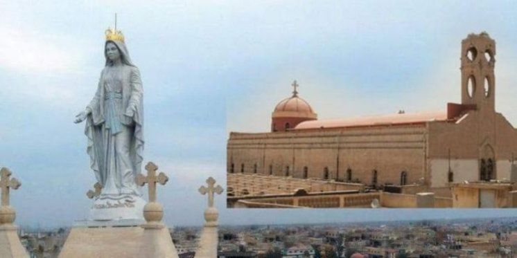 Slavlje u Iraku: Gospin kip svečano postavljen na zvonik obnovljene crkve