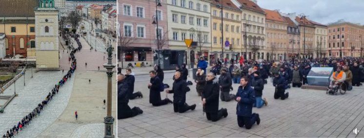 IMPRESIVNA POVORKA Muškarci u Poljskoj mole krunicu na koljenima