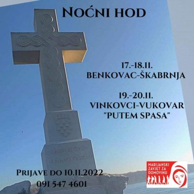 Noćno hodočašće u znak sjećanja na žrtvu Škabrnje i Vukovara