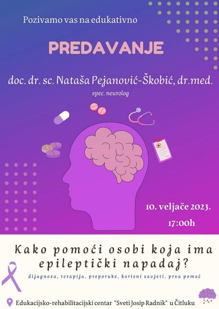 Najava: Edukativno predavanje „Kako pomoći osobi koja ima epileptički napadaj?“