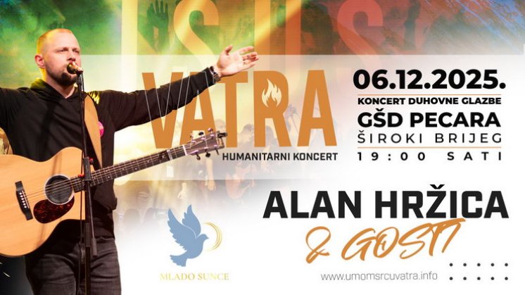 Poklon Širokom Brijegu za svetog Nikolu: Humanitarni koncert ‘Vatra’ i ove godine na Pecari